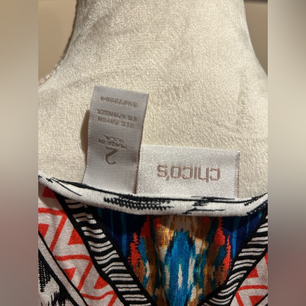 Chicos Basic Aztec Print Long Sleeve Basic Soft T… - image 4